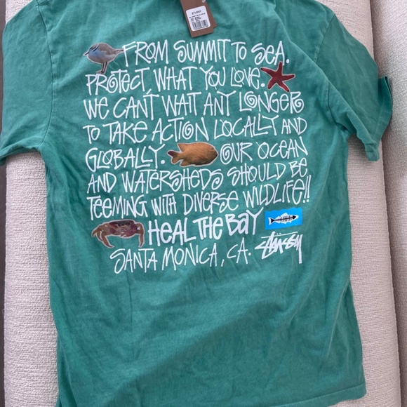 NWT Stussy x Heal the Bay Sold Out T-Shirt, Green Small - Picture 4 of 6